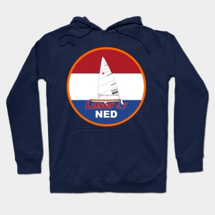 laser class sailboat on flag Netherlands Hoodie